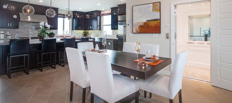 Elevator in nice home next to dining room