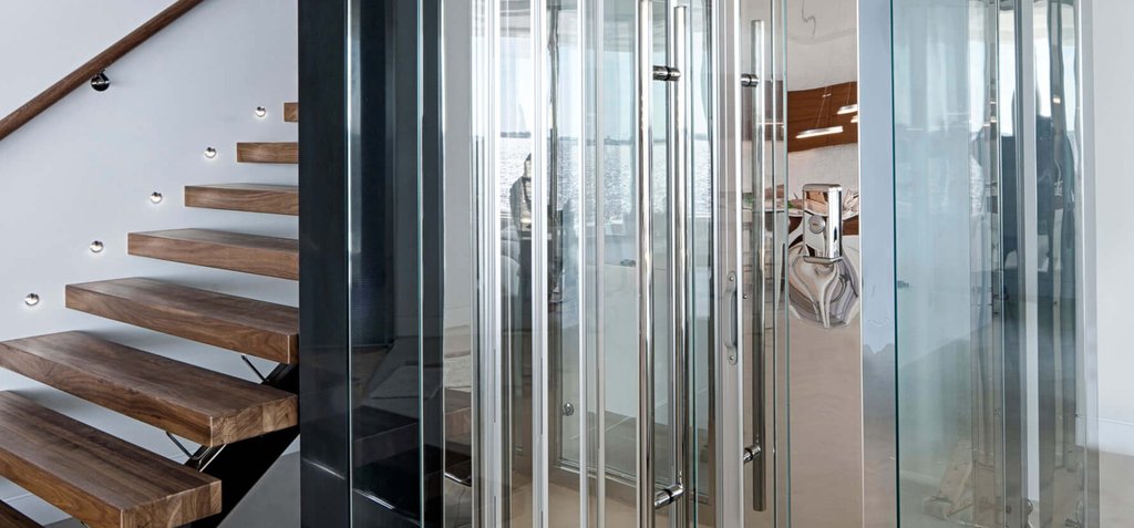 glass hoistway home elevator