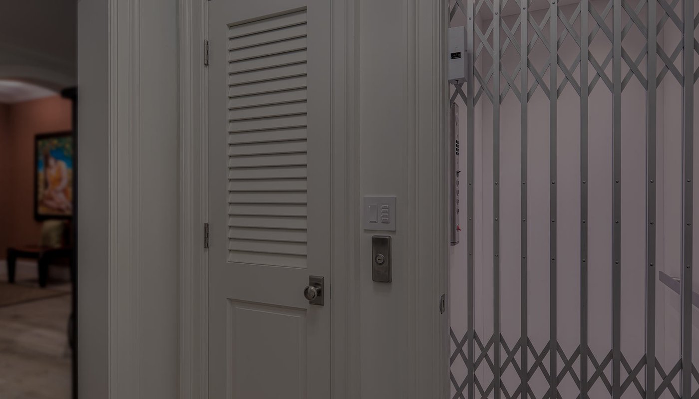 Home elevator opening in a hallway